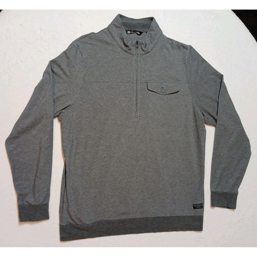 Travis Mathew Transatlantic 1/4 Zip Golf Pullover Sweater Men's L Grey